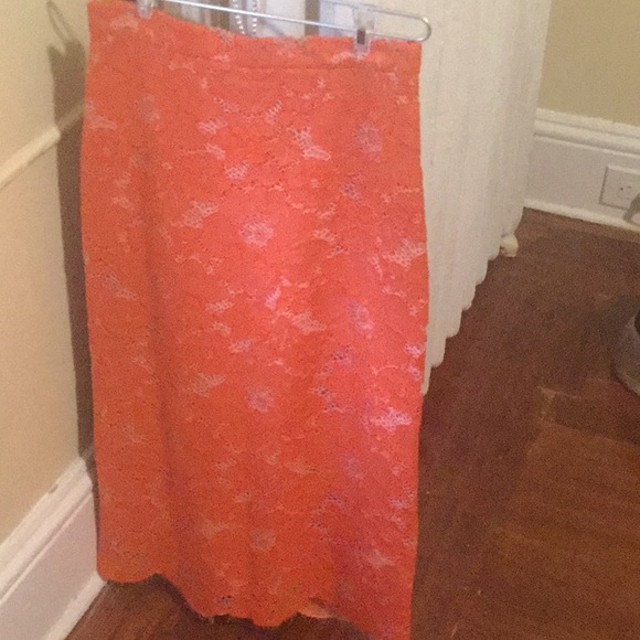 Topshop Dresses & Skirts - Top shop orange lace skirt